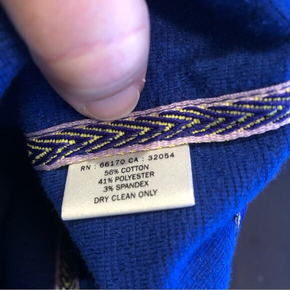 Anthropologie blue chevron textured button front blazer size 12 - Picture 16 of 16